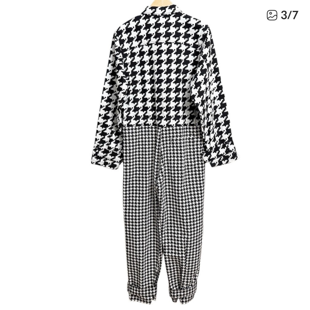 adidas Black and White Houndstooth Jumpsuit - Picture 2 of 7